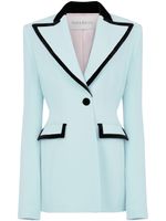 Nina Ricci blazer à bords en velours - Bleu