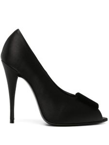 Saint Laurent escarpins satinés à bout pointu 115 mm - Noir