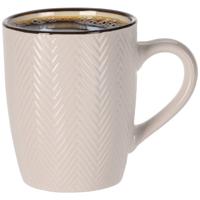 Siaki Koffiemok/theemok - Fishbone - beige - 370 ml - mokken - keramiek
