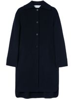 Jil Sander manteau en cachemire à simple boutonnage - Bleu