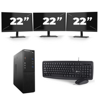 Lenovo S510 SFF - Intel Core i3-6e Generatie - 8GB RAM - 256GB SSD - Windows 11 + 3x 22 inch Monitor