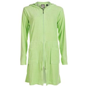 Badjas dames groen met rits en capuchon
