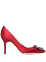 Manolo Blahnik escarpins Hangisi 70 mm à boucle ornée de cristal - Rouge