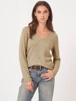 Basic V-hals trui van cashmere wolmix