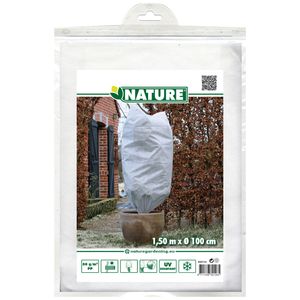 Nature plantenhoes met trekkoord - H150 x D100 cm - wit - anti-vorst planten beschermhoes   -