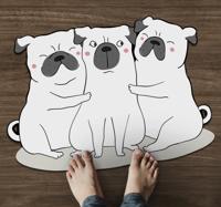 Schattig mops hondjes Trio Vinyl tapijt dieren