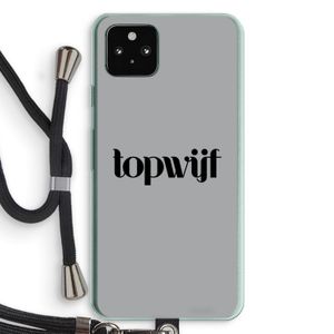 Topwijf Grijs Zwart: Pixel 5a 5G Transparant Hoesje met koord