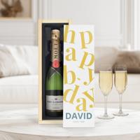 Champagne in bedrukte kist - Moët & Chandon (750ml)