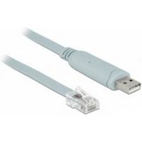 Delock 63911 Adapter USB 2.0 Type-A male > 1 x Serieel RS-232 RJ45 male 1,0 m grijs - thumbnail