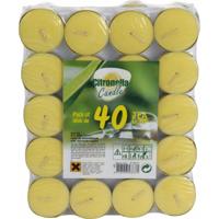 Citronella waxinelichtjes/theelichtjes - 40x stuks - waxine kaarsjes - gitrus geurkaarsen