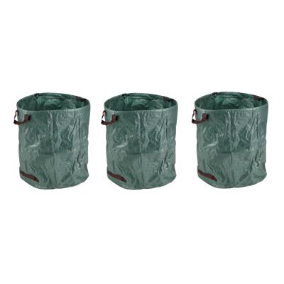 3x stuks hi pop-up tuinafvalzak - groen - 272 liter - tuinafvalzakken - opvouwbaar - tuin schoonmake