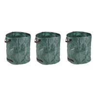 3x stuks hi pop-up tuinafvalzak - groen - 272 liter - tuinafvalzakken - opvouwbaar - tuin schoonmake
