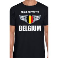 Proud supporter Belgium / Belgie t-shirt zwart voor heren