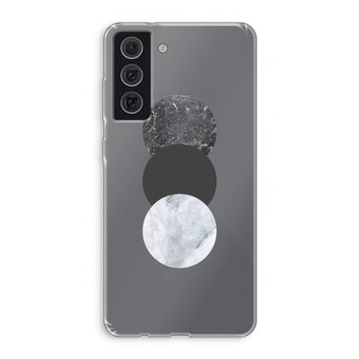Marmeren cirkels: Samsung Galaxy S21 FE Transparant Hoesje