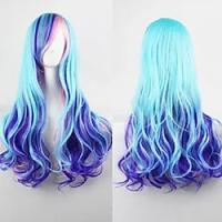 synthetisch haar ombre regenboog cosplay pruik met pony rood geel paars groen blauw pruiken voor zwarte vrouwen halloween cosplay party pruiken Lightinthebox