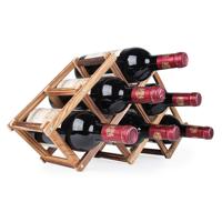 6 flessen Racks opvouwbare wijn staan houten wijnbar houder keuken Display plank (Carbon bakken)