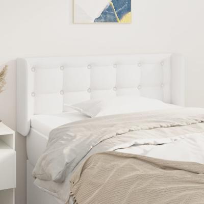 Hoofdbord met randen 83x16x78/88 cm kunstleer wit
