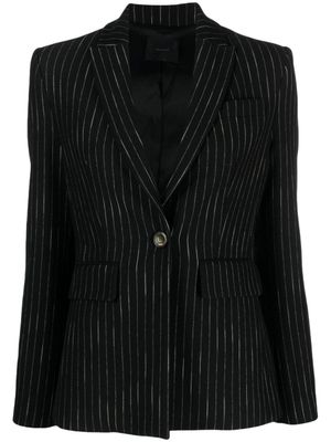 PINKO blazer rayé à simple boutonnage - Noir