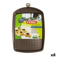 Oven Mould Pyrex Asimetria Rechthoekig Zwart Metaal 33 x 25 cm (6 Stuks)