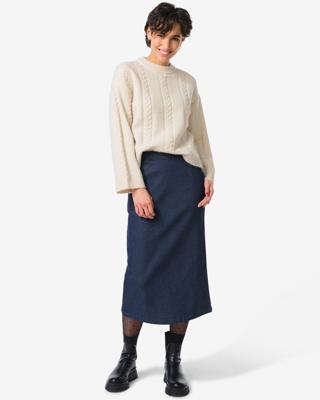 HEMA Damesrok Simone midi donkerblauw (donkerblauw)