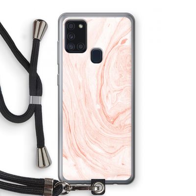 Peach bath: Samsung Galaxy A21s Transparant Hoesje met koord