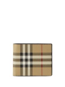 Burberry portefeuille pliant à carreaux - Marron