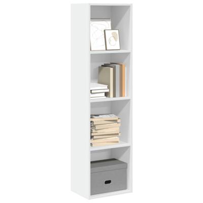 Boekenkast 40x30x152 cm bewerkt hout wit