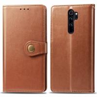 Voor Xiaomi Redmi Note 8 Pro retro effen kleur lederen gesp telefoon geval met Lanyard & fotolijstjes & kaartsleuf & portemonnee & stand functie (brui