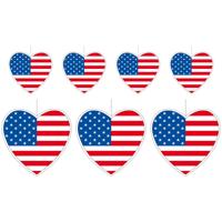 Ik hou van Amerika / USA versiering set - 7 delig - hartjes 14 cm en 28 cm - Landen vlaggen