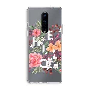 Hello in flowers: OnePlus 8 Transparant Hoesje