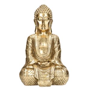 Decoratie boeddha beeld goud zittend 30 cm   -