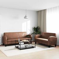 Bankstel kunstsuède bruin 2-delig