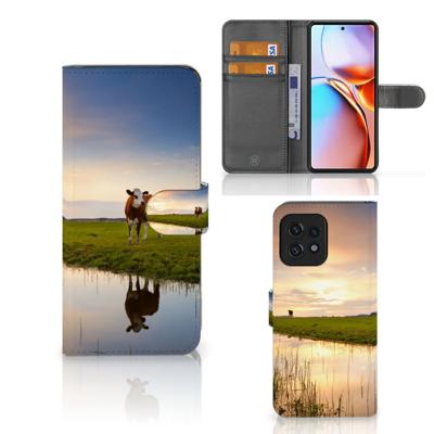 Motorola Edge 40 Pro | Telefoonhoesje | Met pasjeshouder | Koe