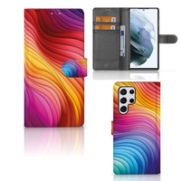 Book Case voor Samsung Galaxy S22 Ultra Regenboog - thumbnail