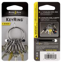 NITE Ize Sleutelring met karabijn NI-KRGS-11-R3 KeyRing 6 S-Biner Zilver 1 stuk(s) - thumbnail