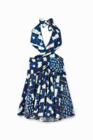 Korte jurk met halternek Stella Jean - BLUE - L