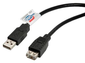 ROLINE USB 2.0 Kabel, type A-A, M/F, zwart, 1,8 m