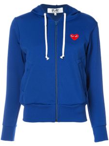 Comme Des Garçons Play sweat à capuche zippé - Bleu