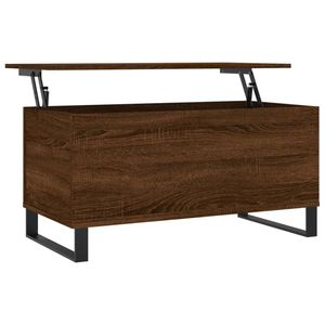 vidaXL Salontafel 90x44,5x45 cm bewerkt hout bruin eikenkleur