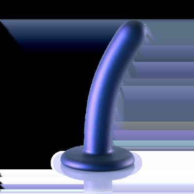 Ouch! by Shots Zachte Siliconen G-Spot Dildo - 5'' / 12 cm - Metallic Blauw