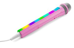 Fenton KMD55P karaoke microfoon met gekleurde LED&apos;s - Roze