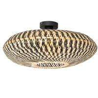 QAZQA Oosterse plafondlamp zwart bamboe 50 cm - Ostrava