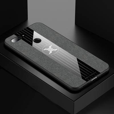 Voor Xiaomi Mi 8 Lite XINLI stiksels doek textuur schokbestendige TPU beschermhoes (grijs)