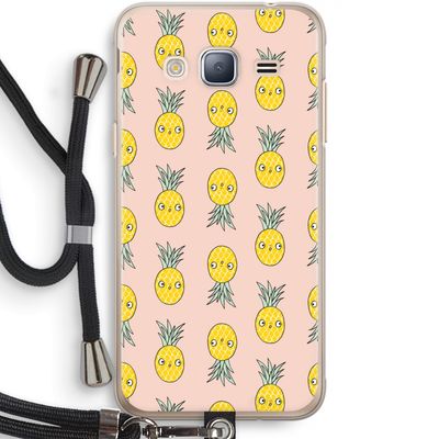 Ananas: Samsung Galaxy J3 (2016) Transparant Hoesje met koord