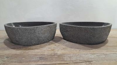 Aufsatzwaschbecken aus Flussstein Satz RM250340AB, 49x37x15 cm