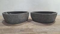 Aufsatzwaschbecken aus Flussstein Satz RM250340AB, 49x37x15 cm