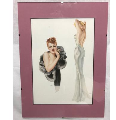 Pin up Meisje Bont Gelimiteerd Art In Lijst Met Glas