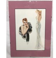Pin up Meisje Bont Gelimiteerd Art In Lijst Met Glas