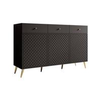 Meubella Dressoir Tadeo - Zwart - 150 cm - thumbnail