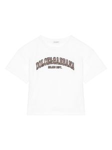 Dolce & Gabbana Kids t-shirt en coton à logo imprimé - Blanc